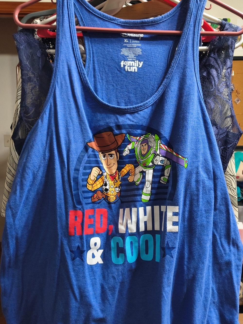 Disney Blue Toy Story Woody & Buzz Tank Top